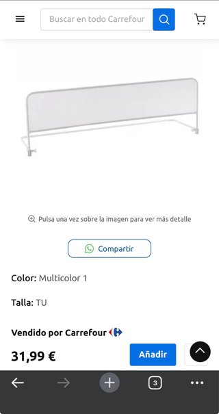 Barandilla de Cama Plegable 140cm