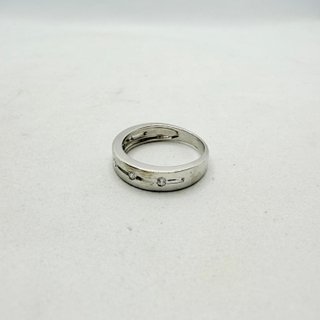 Anillo de oro blanco 18k circonitas, 4.8 g, T-15.