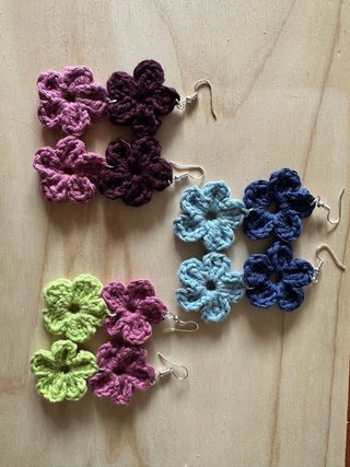 Pendientes Crochet Flor