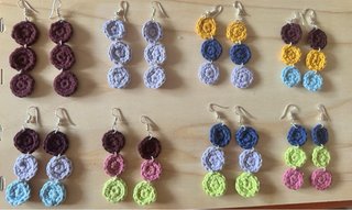 Pendientes Crochet Flor
