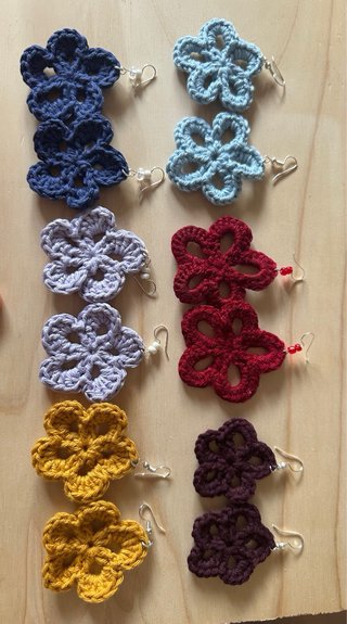Pendientes Crochet Flor