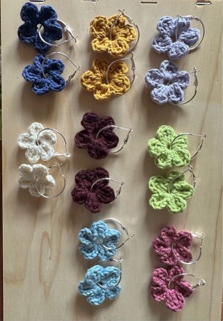 Pendientes Crochet Flor
