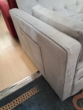 Sofá Cama Beige/Gris Tela