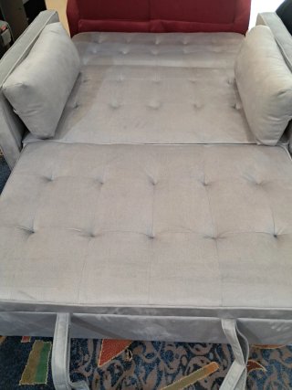 Sofá Cama Beige/Gris Tela