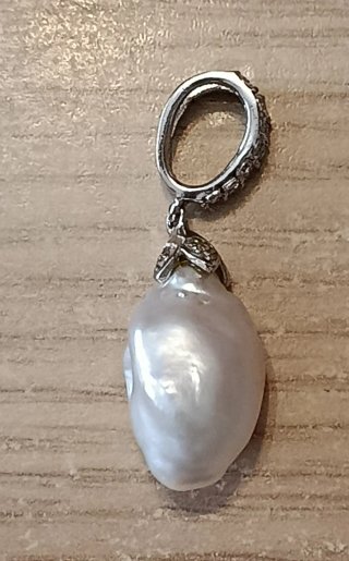 Colgante Plata Perla Barroca