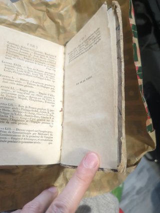 Antiguo libro 1809 Historia Universal en francés