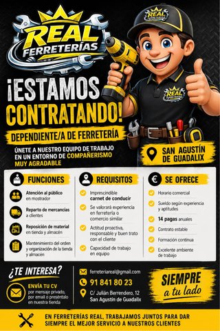 Oferta de Empleo: Dependiente/a Ferretería