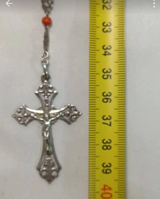 Rosario Filigrana coral y plata