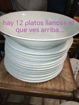 12 Platos Llanos Porcelana Blancos LEER ANUNCIO