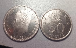 Monedas Mundial 82 España 50 y 100 Pesetas
