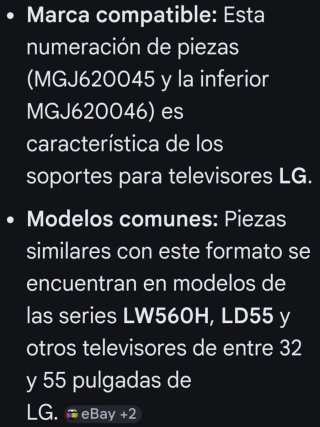 Soporte de Base para televisor LG 42"