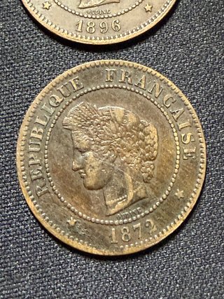 LOTE X4=5 Centimes Francia France 1896 2x1897 1872