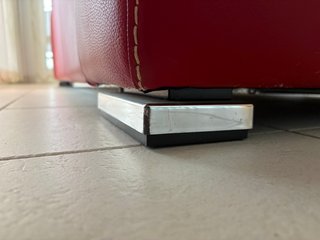 Sofá de 3 plazas en cuero rojo