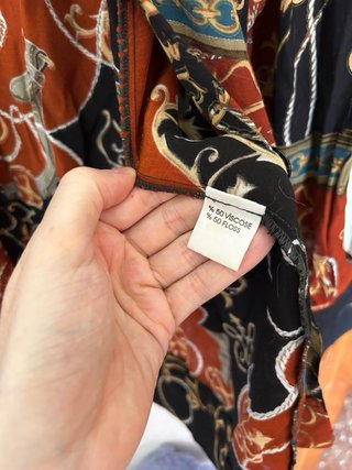 Camisa Vintage Albella Marrón Estampada XL