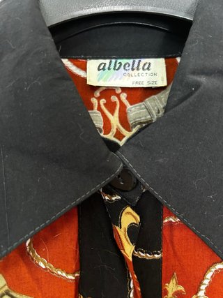 Camisa Vintage Albella Marrón Estampada XL