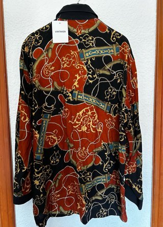 Camisa Vintage Albella Marrón Estampada XL