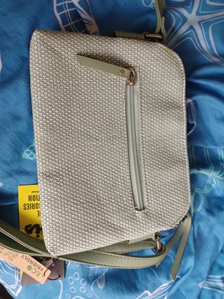 Bolso tipo bandolera Lois verde y blanco