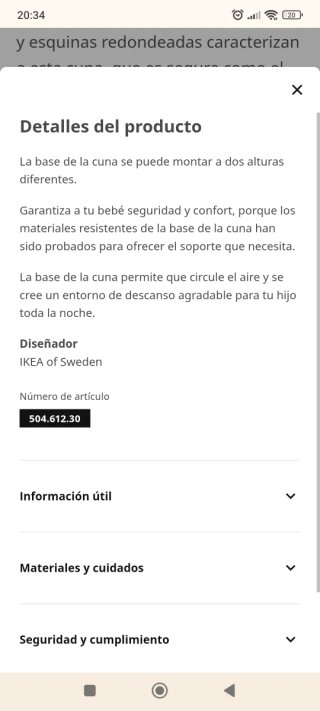 Cuna a mitad de precio