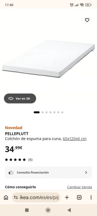 Cuna a mitad de precio