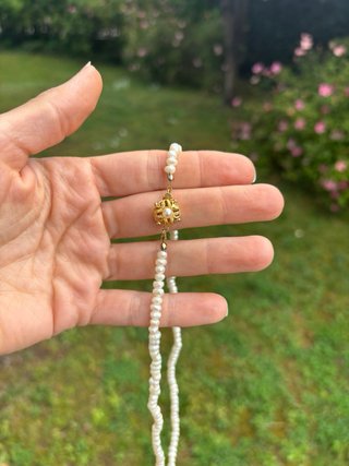 Collana vintage perle di fiume naturali