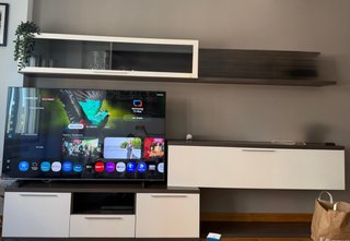 Mueble TV moderno madera y cristal