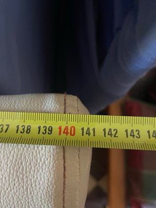 Cabecero polipiel marfil 140cm costura vista