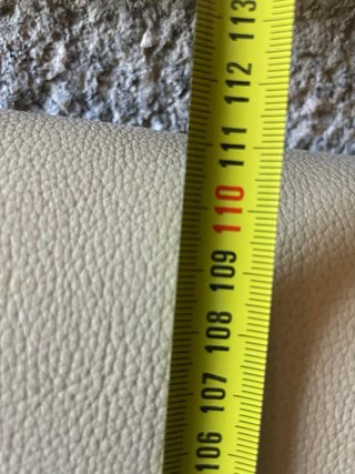 Cabecero polipiel marfil 140cm costura vista