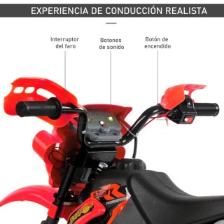 Moto Eléctrica Infantil Motocross Roja