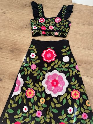 Conjunto Top y Falda Larga Estampado Floral