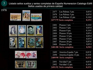 Sellos año 1978 completo y sueltos Usado España