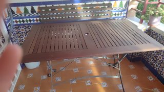 Mesa y banco de jardín, marrón oscuro