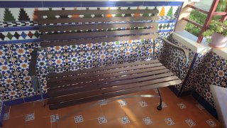 Mesa y banco de jardín, marrón oscuro