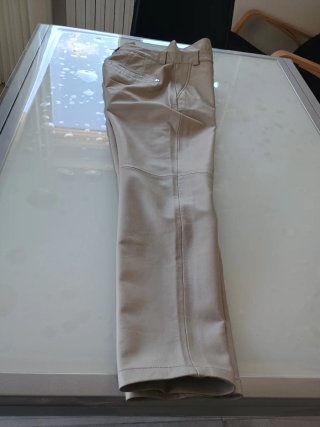 Pantaloni DONUP pelle beige