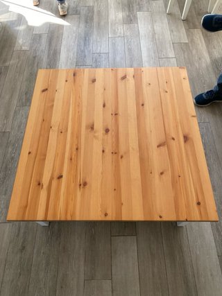 Mesa de centro Hemnes Ikea madera y blanco