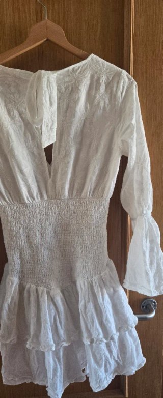 Vestido Fetiche Suances Algodón Blanco Talla S