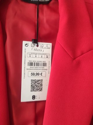 Traje de chaqueta rojo mujer