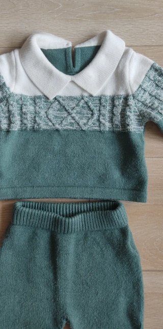 Conjunto bebé punto cuello camisero