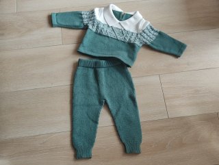 Conjunto bebé punto cuello camisero