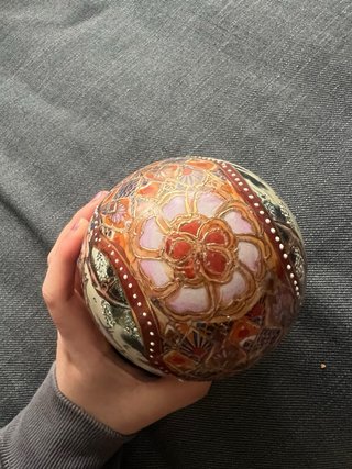 Huevo Porcelana China Satsuma Vintage