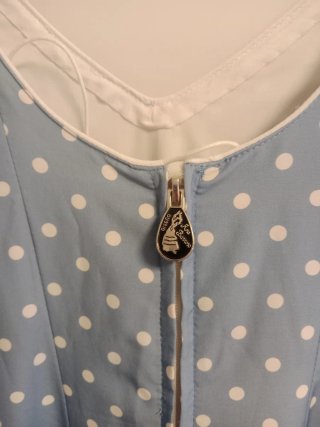 Traje de flamenca niña azul con lunares