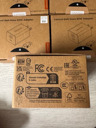 Lote 5 Cargadores Lenovo 65W GaN Nano EU