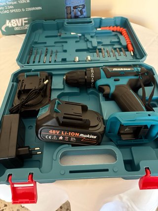 Trapano avvitatore mukins a batteria con valigetta