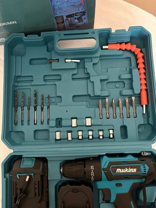 Trapano avvitatore mukins a batteria con valigetta