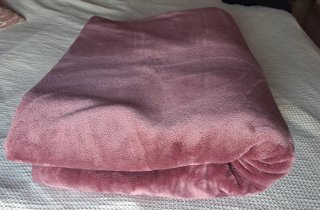 Manta terciopelo rosa 220x240cm