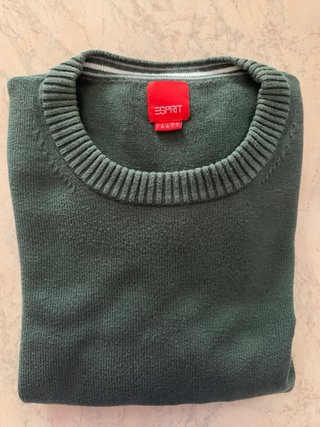 Maglia a manica lunga verde in cotone uomo Esprit