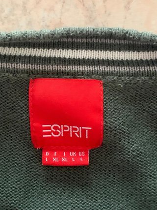 Maglia a manica lunga verde in cotone uomo Esprit