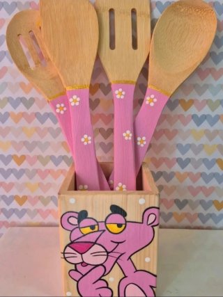 Set di cucchiai in legno La Pantera Rosa