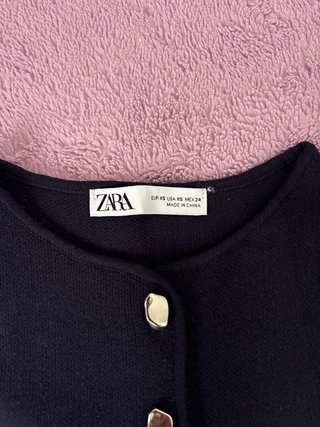 Top Zara Negro Botones Dorados azul marino