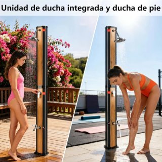 Ducha Solar 40L Exterior Madera Negra