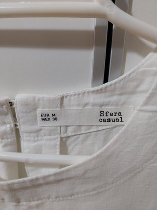 Vestido Verano Lino Blanco Sfera Talla M